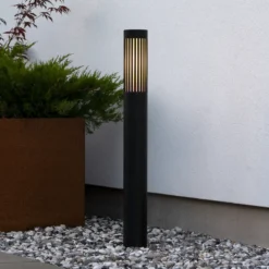 Bolardo luminoso Pistoia, negro, altura 95 cm, metal, IP54