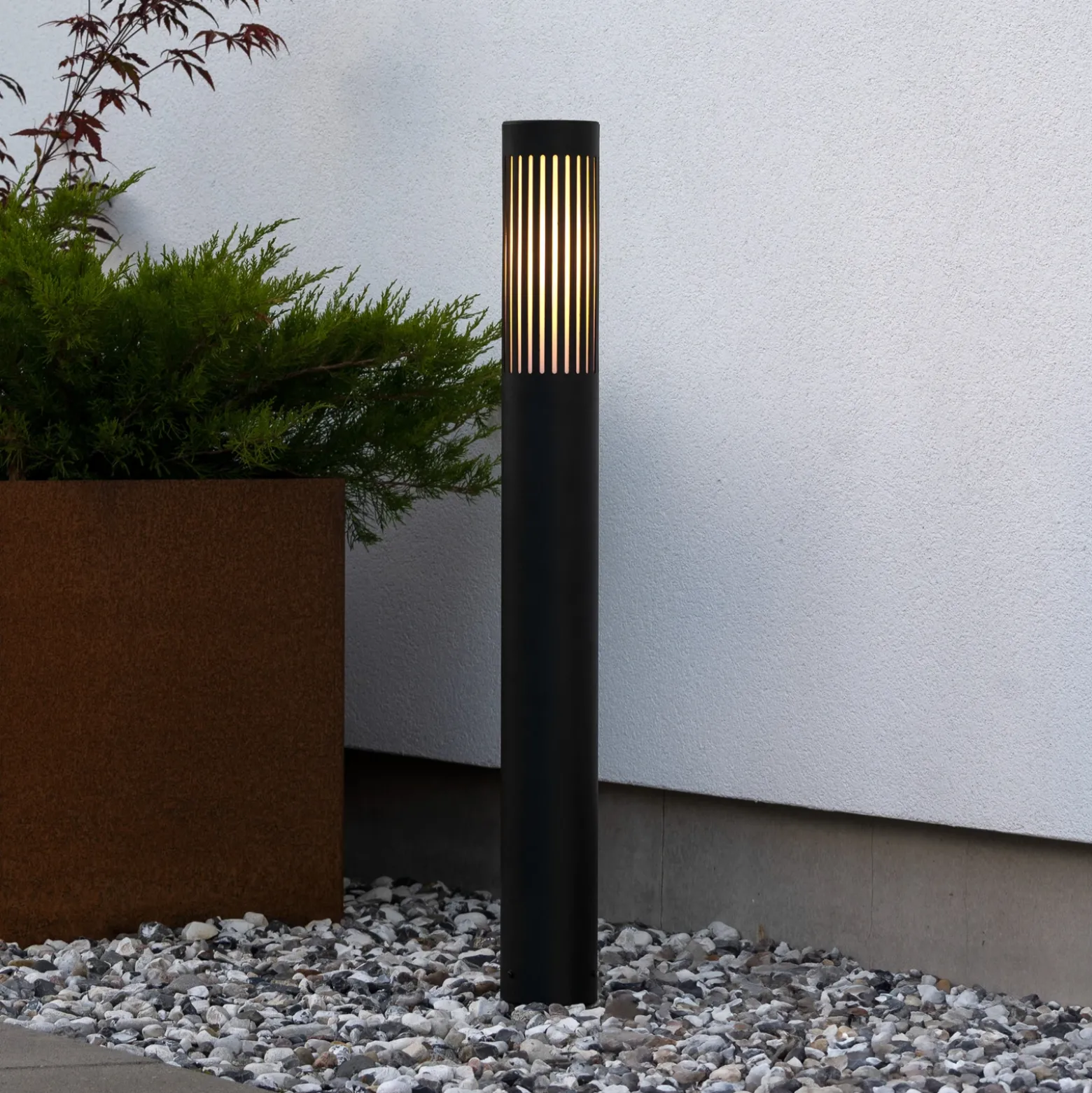 Bolardo luminoso Pistoia, negro, altura 95 cm, metal, IP54