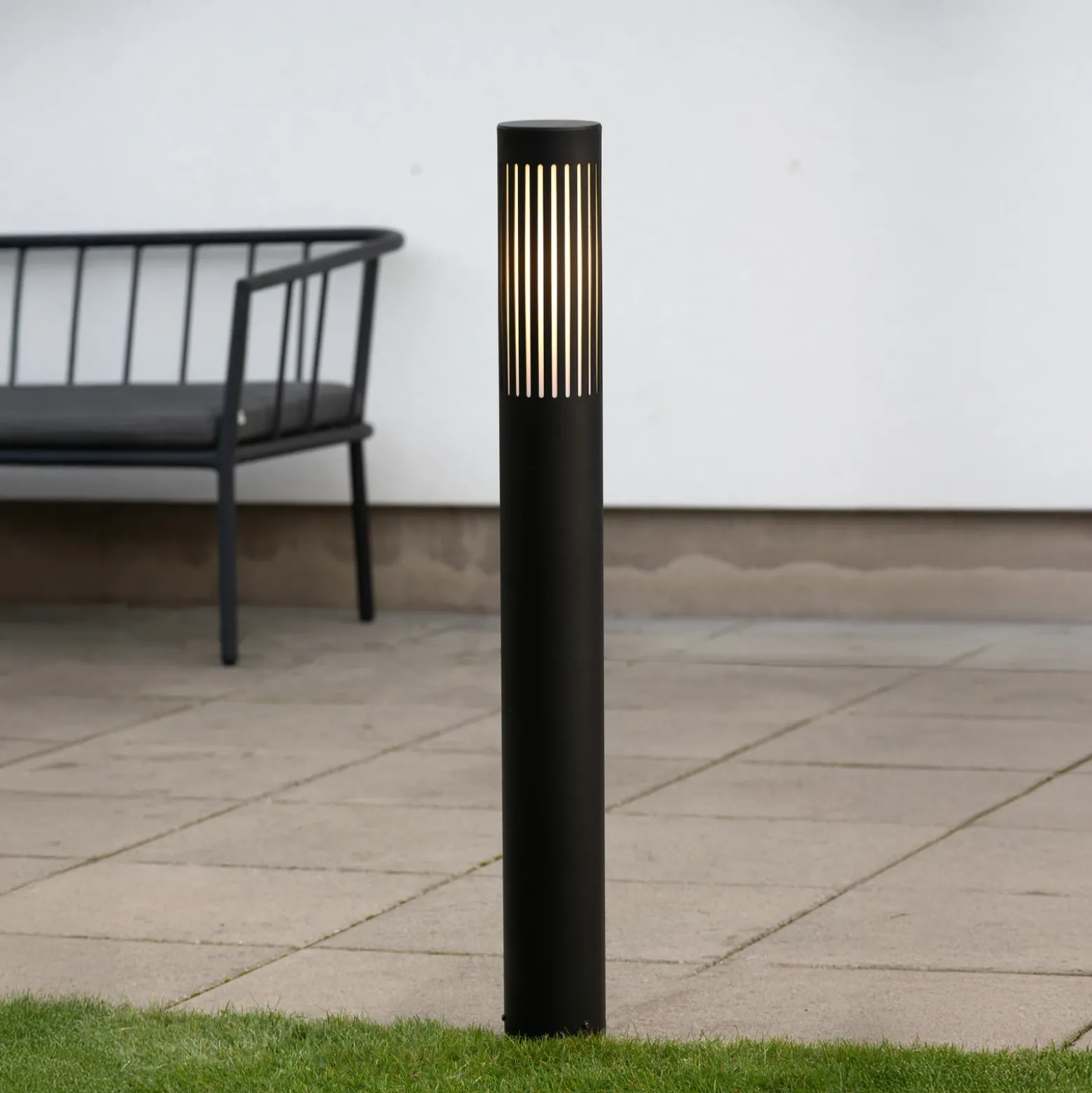 Bolardo luminoso Pistoia, negro, altura 95 cm, metal, IP54