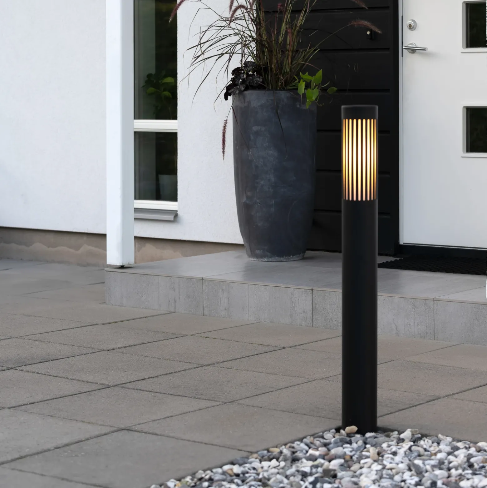 Bolardo luminoso Pistoia, negro, altura 95 cm, metal, IP54
