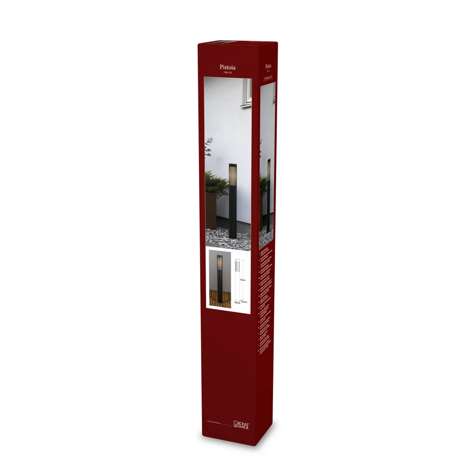 Bolardo luminoso Pistoia, negro, altura 95 cm, metal, IP54