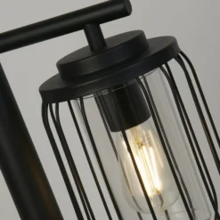 Bolardo luminoso Reed, IP44, negro, altura 100 cm, metal