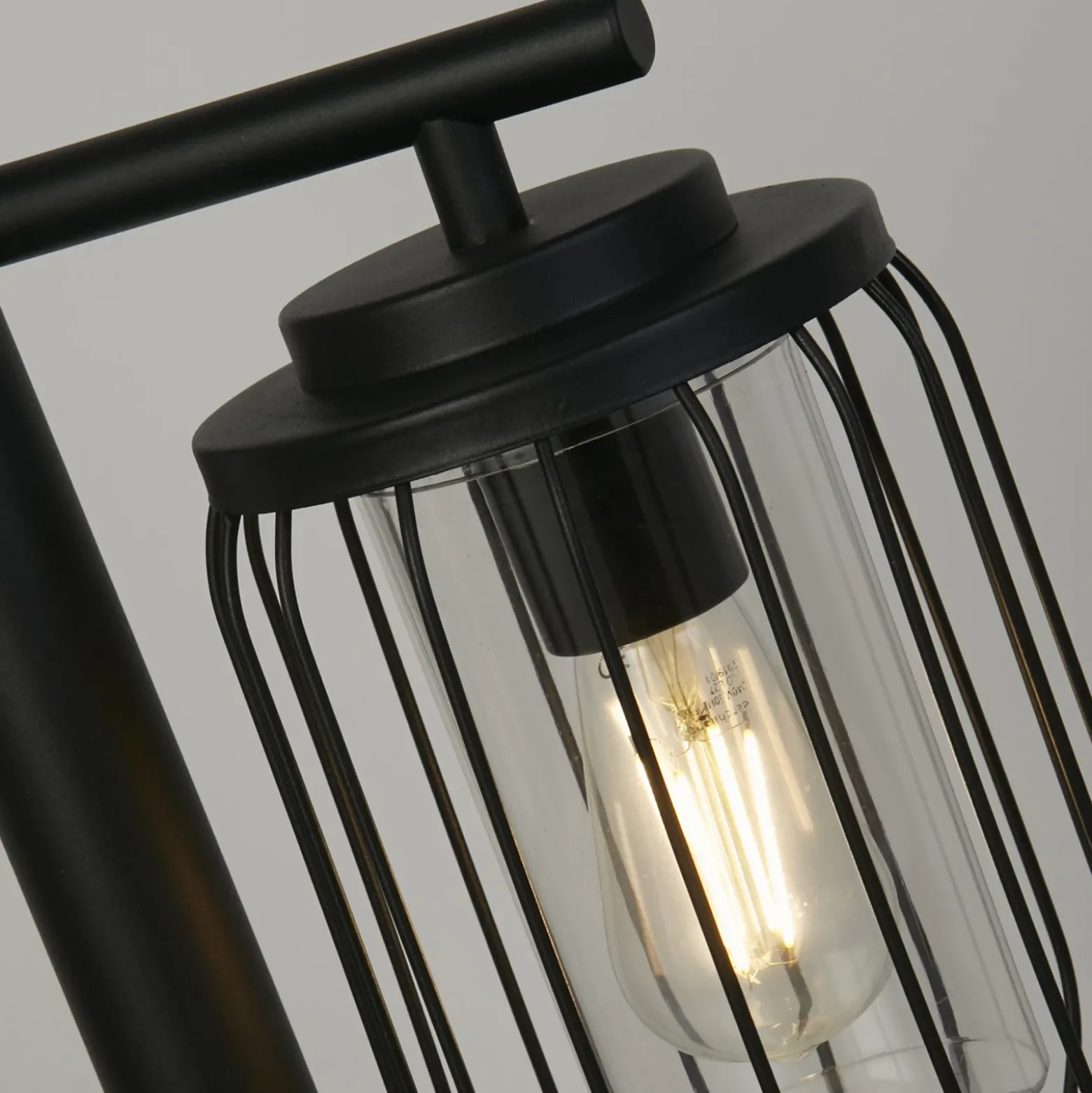 Bolardo luminoso Reed, IP44, negro, altura 100 cm, metal