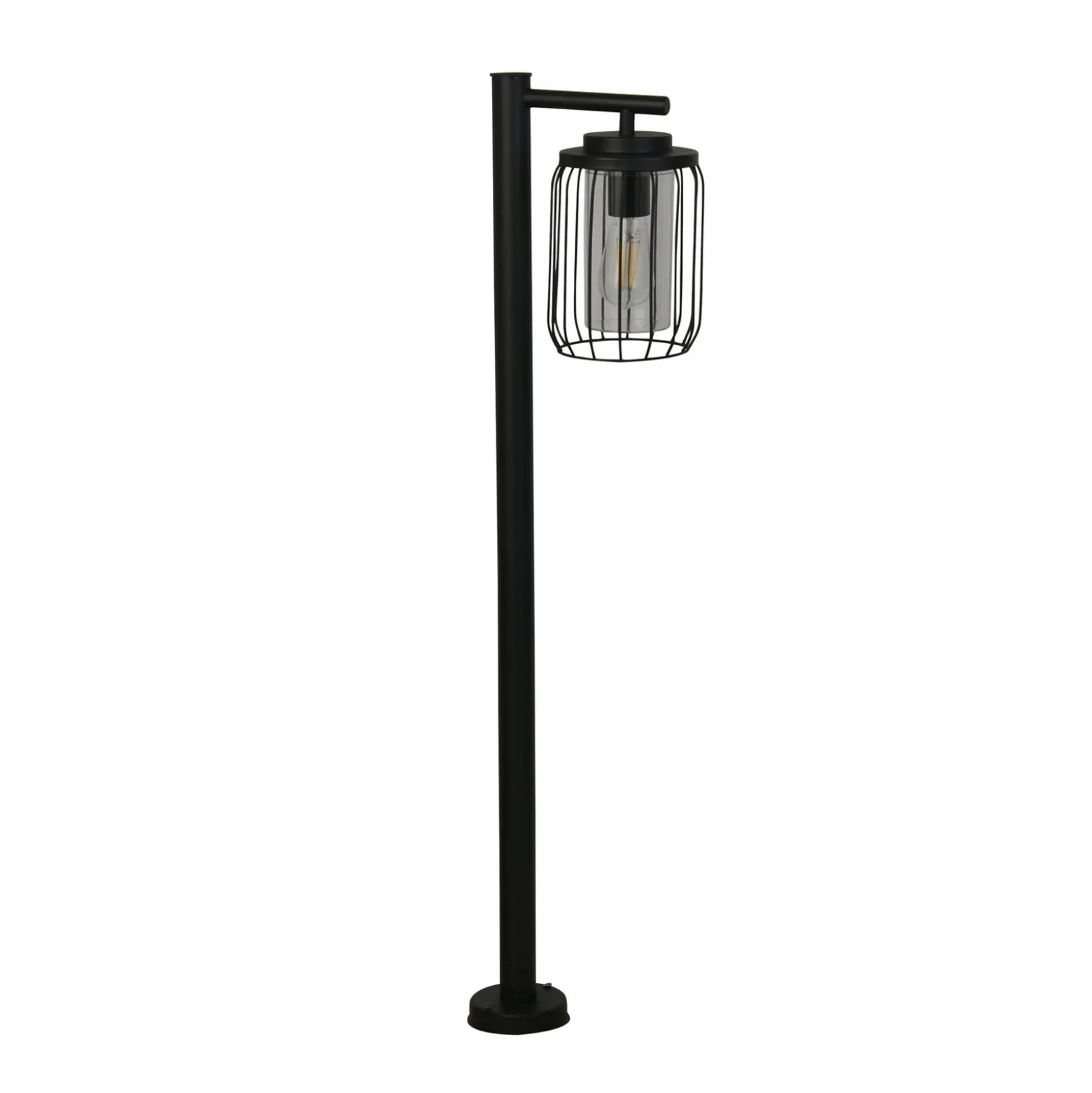 Bolardo luminoso Reed, IP44, negro, altura 100 cm, metal