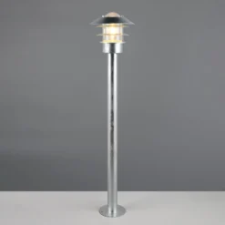 Bolardo luminoso Ruvuuma, color zinc, altura 100 cm, metal, IP44