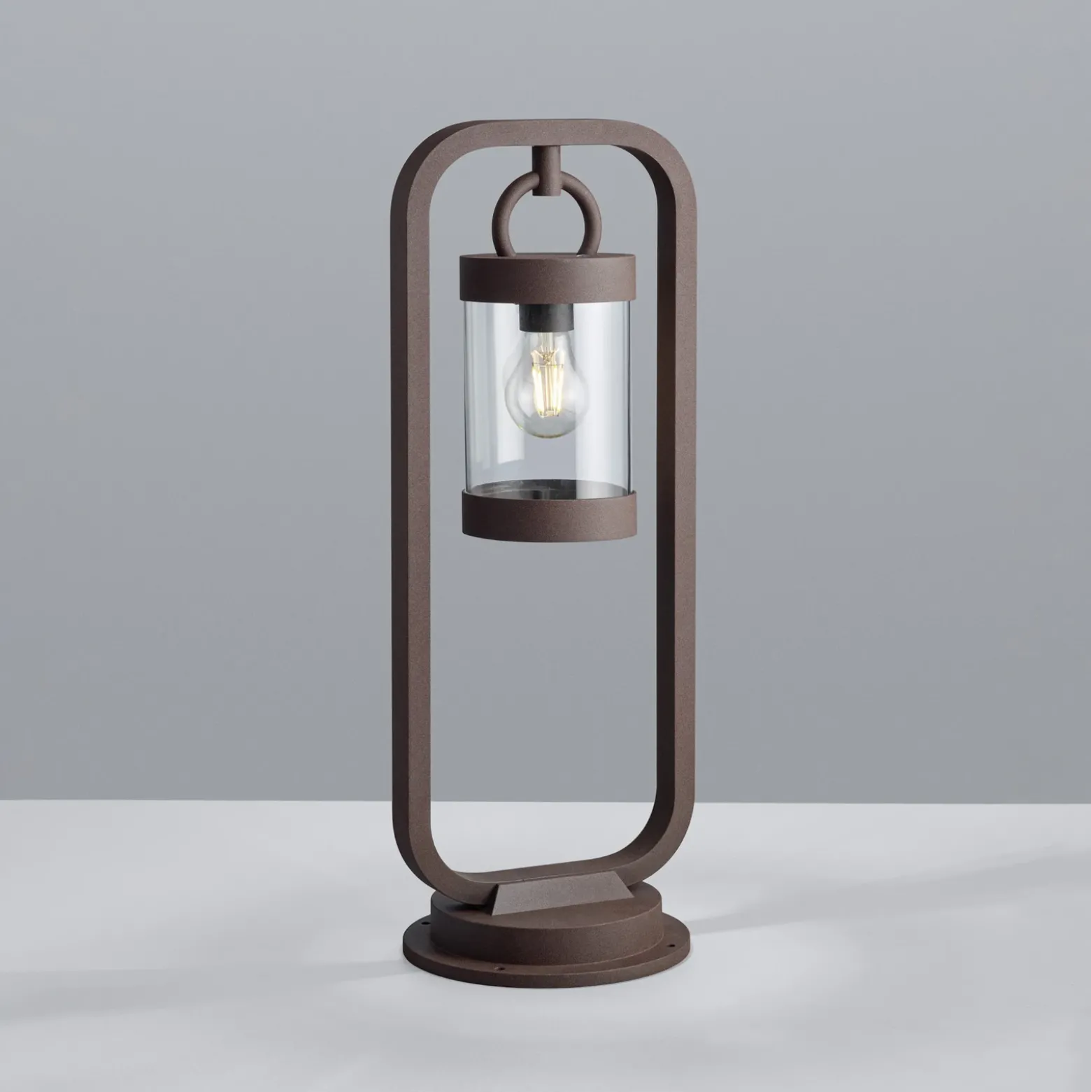 Bolardo luminoso SAMBESI, color óxido, altura 60 cm, metal, IP44