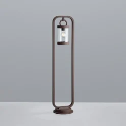Bolardo luminoso SAMBESI, color óxido, altura 100 cm, metal, IP44