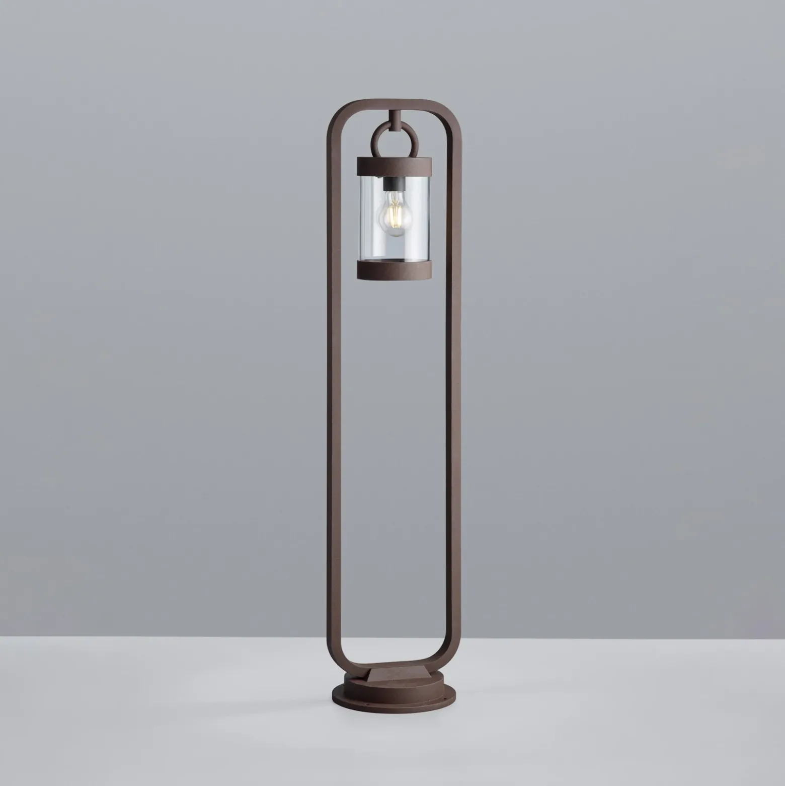 Bolardo luminoso SAMBESI, color óxido, altura 100 cm, metal, IP44