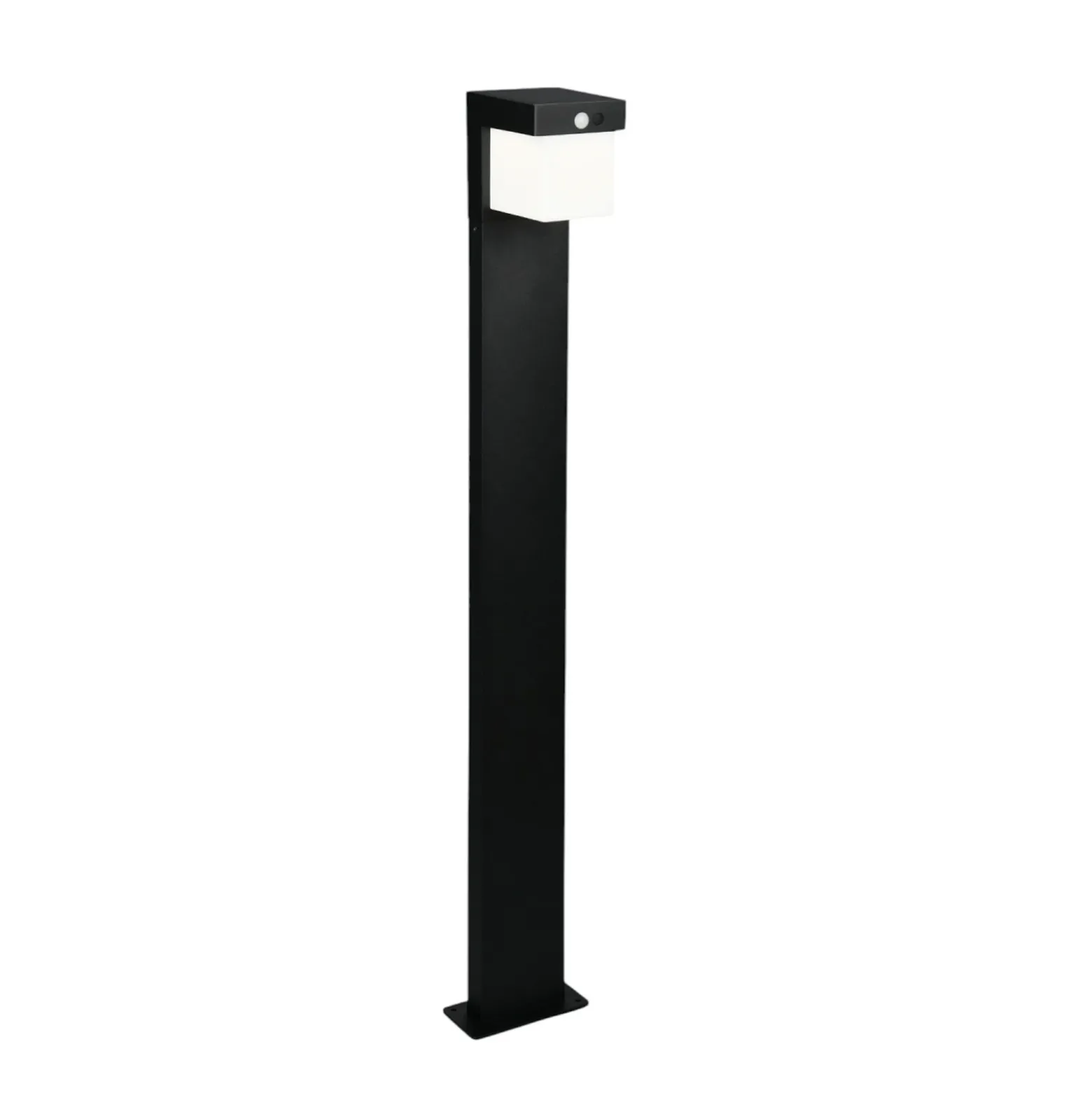 Bolardo luminoso solar Colombo, negro mate, metal, altura 100 cm