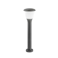 Bolardo luminoso Thiago, 60 cm, gris oscuro, metal, E27, IP65