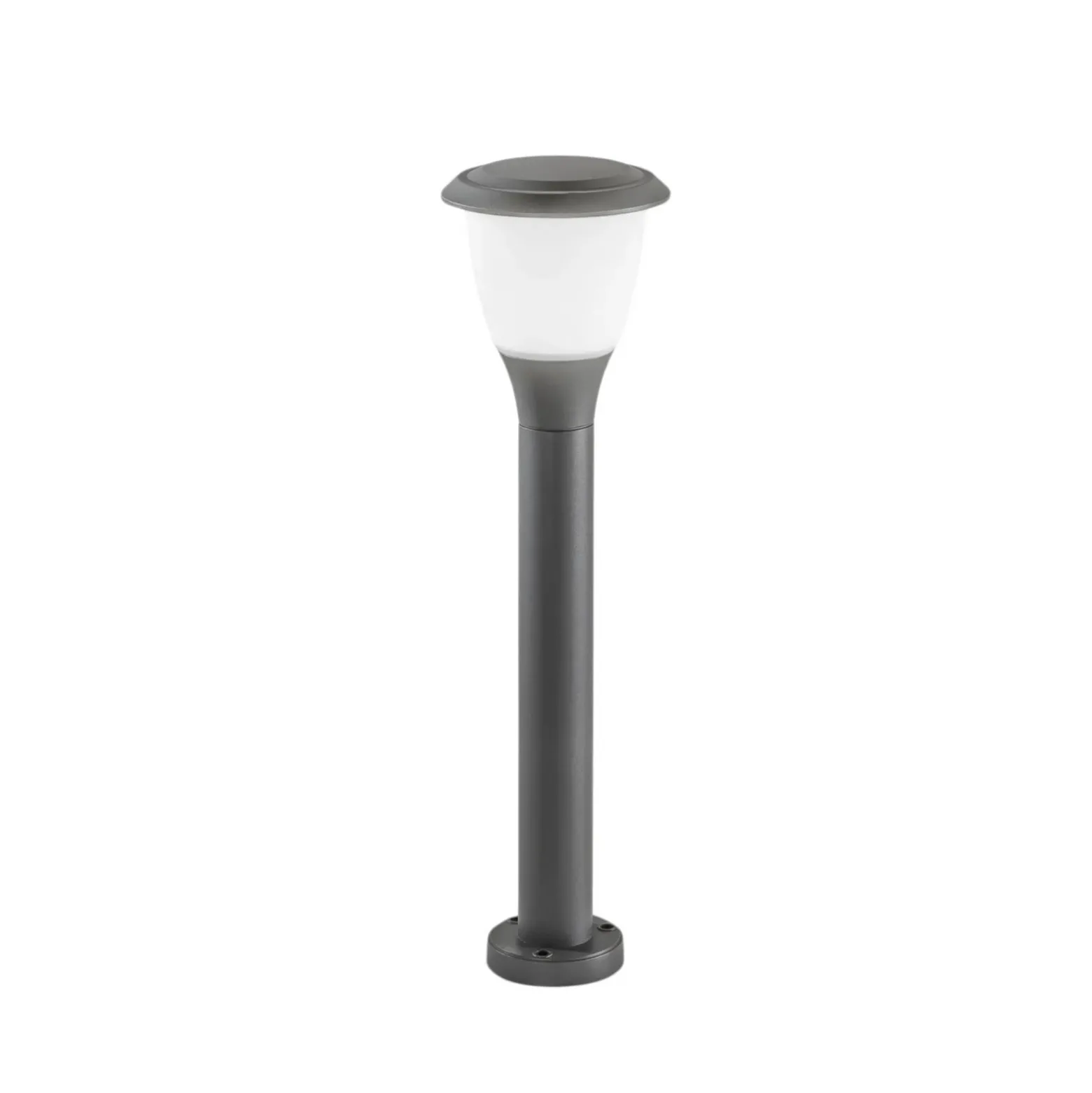 Bolardo luminoso Thiago, 60 cm, gris oscuro, metal, E27, IP65