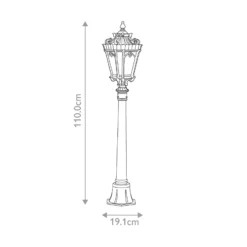 Bolardo luminoso Tournai, altura 110 cm, aluminio, cristal