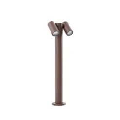 Bolardo luminoso Tulimar de PRIOS, 2 luces, 60 cm, color óxido, IP65