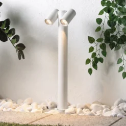 Bolardo luminoso Tulimar de PRIOS, 2 luces, 60 cm, blanca, IP65