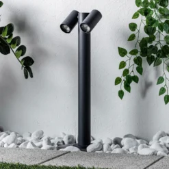 Bolardo luminoso Tulimar de Prios, 2 luces, 60 cm, metal, IP65