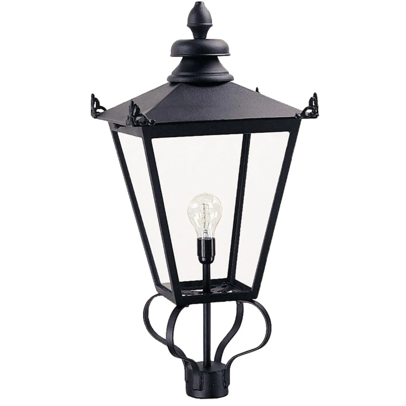 Bolardo luminoso Wilmslow negro 1 luz alto 82,5cm