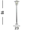 Bolardo luminoso X Conrad, plateado, IP44, altura 51 cm, acero