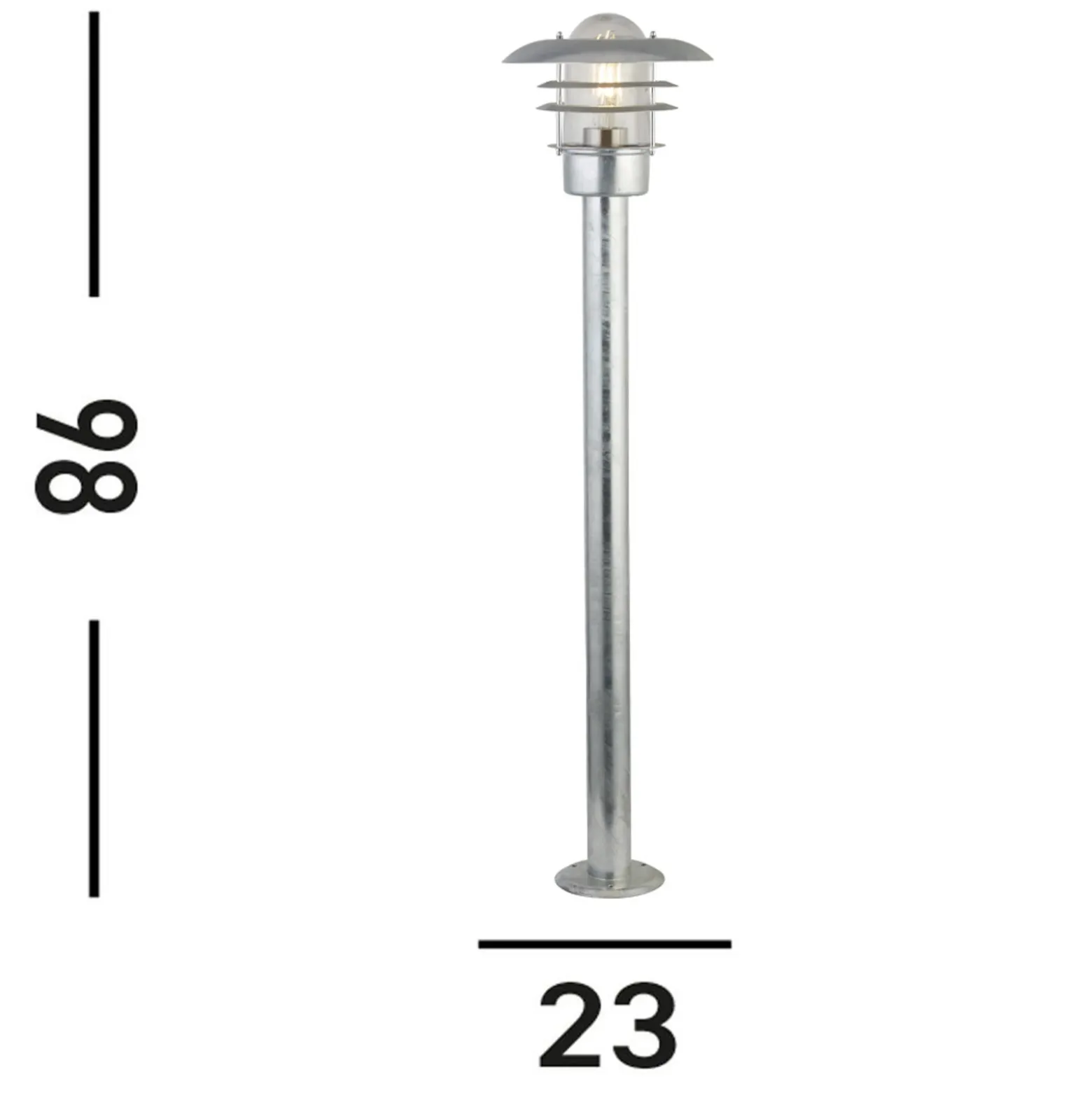 Bolardo luminoso X Conrad, plateado, IP44, altura 51 cm, acero