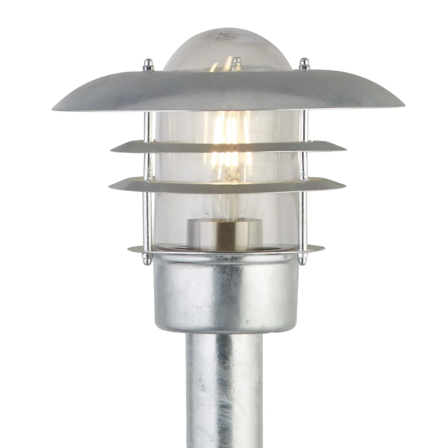 Bolardo luminoso X Conrad, plateado, IP44, altura 51 cm, acero