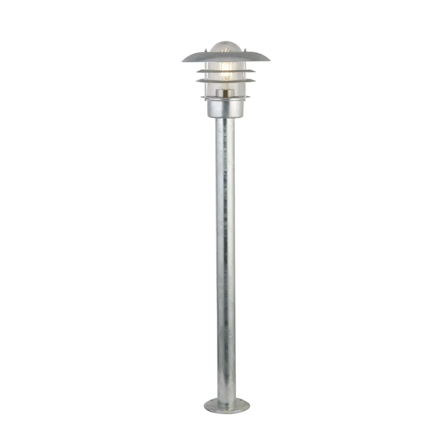 Bolardo luminoso X Conrad, plateado, IP44, altura 51 cm, acero