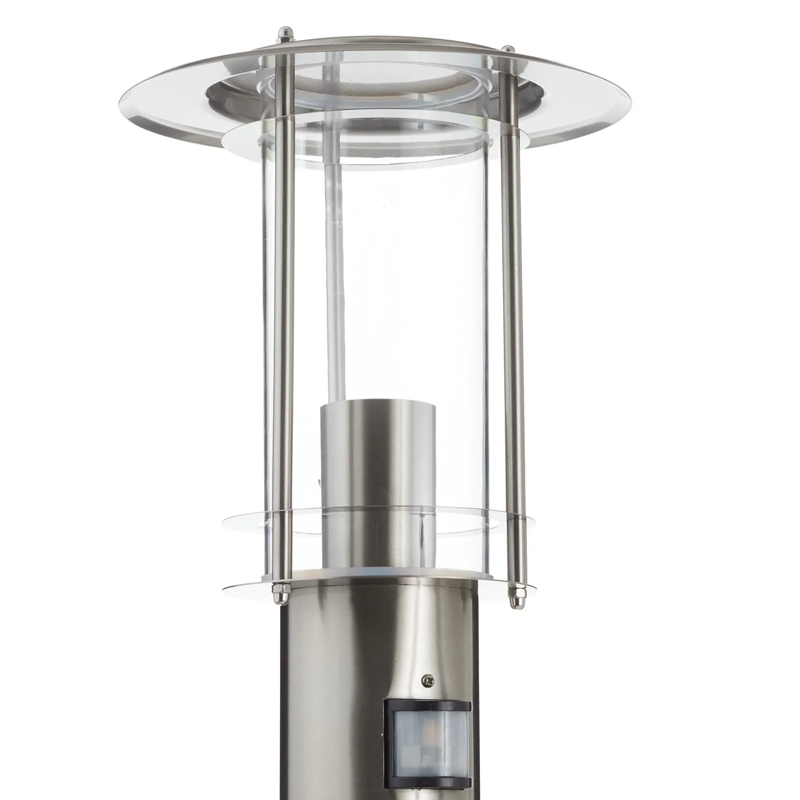 Bolardo luminoso York, acero inoxidable, detector de movimiento, IP44
