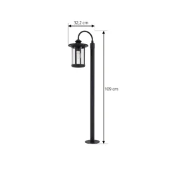 Bolardo luminoso Zayn de Lindby, negro, cristal, altura 109 cm, IP65