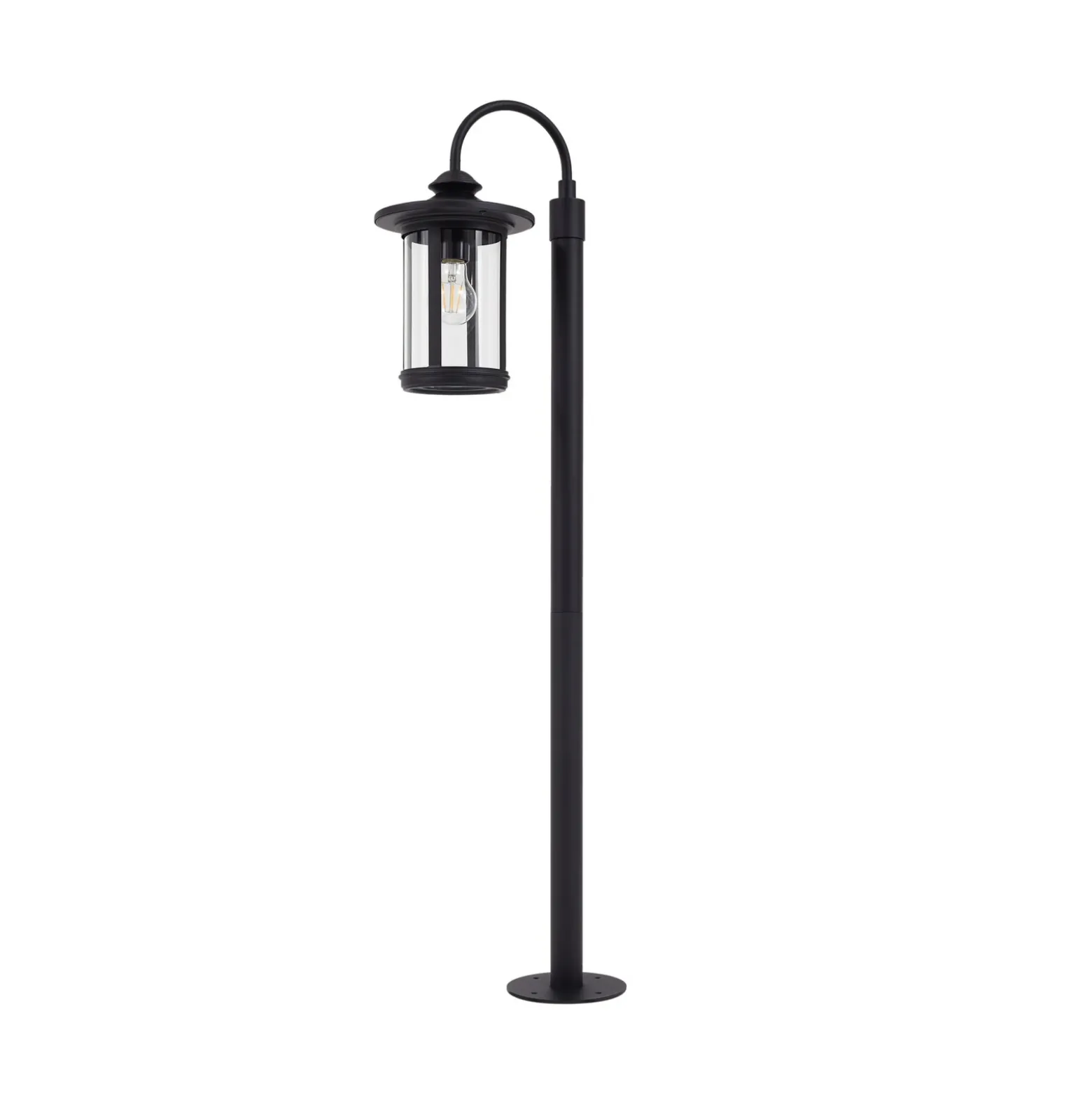Bolardo luminoso Zayn de Lindby, negro, cristal, altura 109 cm, IP65