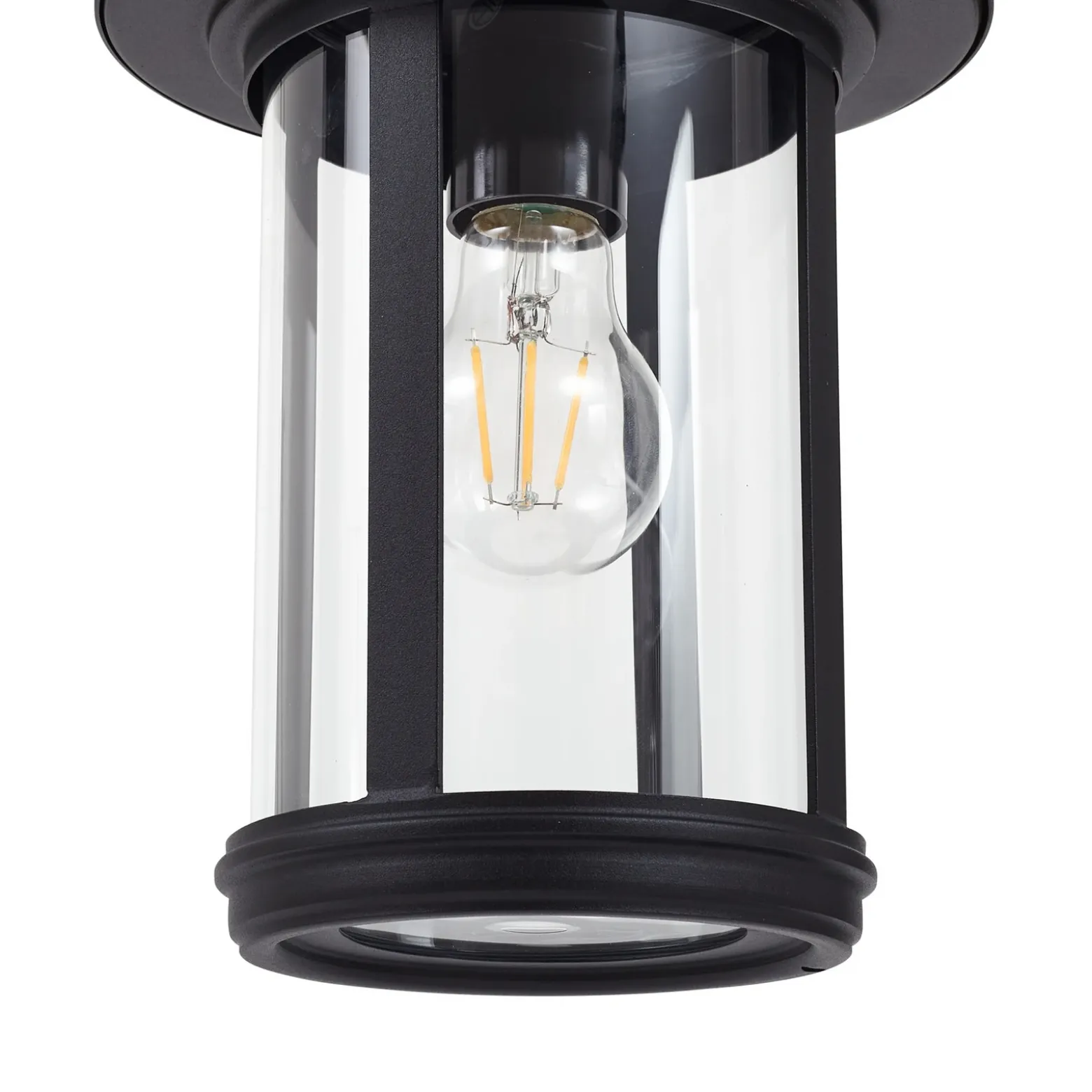 Bolardo luminoso Zayn de Lindby, negro, cristal, altura 109 cm, IP65
