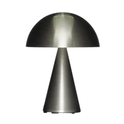 Bonita lámpara de mesa LED Mush, níquel, IP44, atenuable