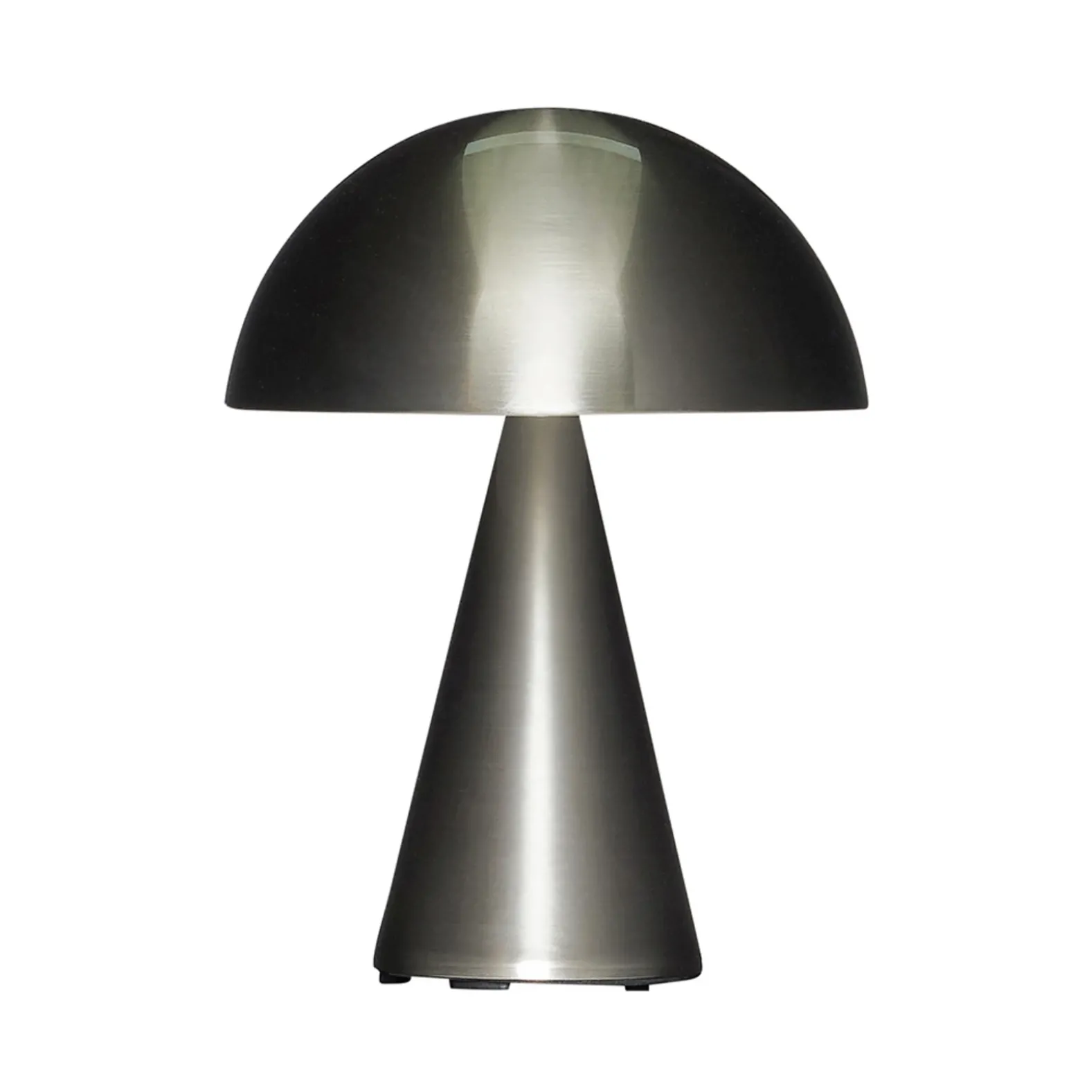 Bonita lámpara de mesa LED Mush, níquel, IP44, atenuable