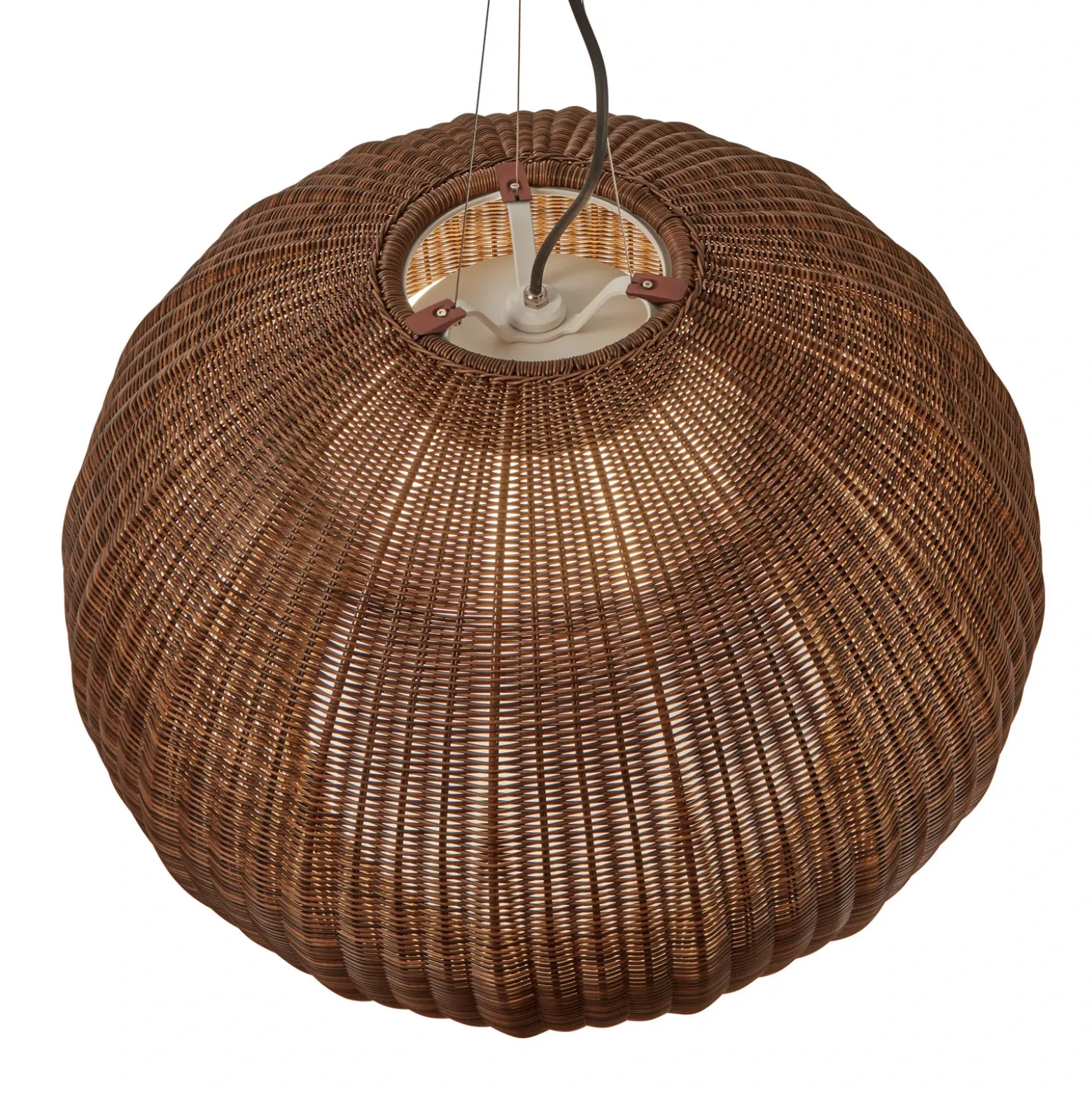 Bover Lámpara colgante exterior Garota, marrón grafito/marrón Ø 72 cm