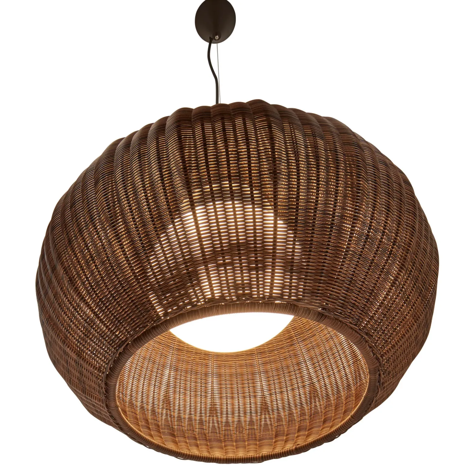 Bover Lámpara colgante exterior Garota, marrón grafito/marrón Ø 72 cm