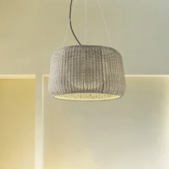 Bover lámpara colgante exterior LED Fora 90, blanco natural/beige