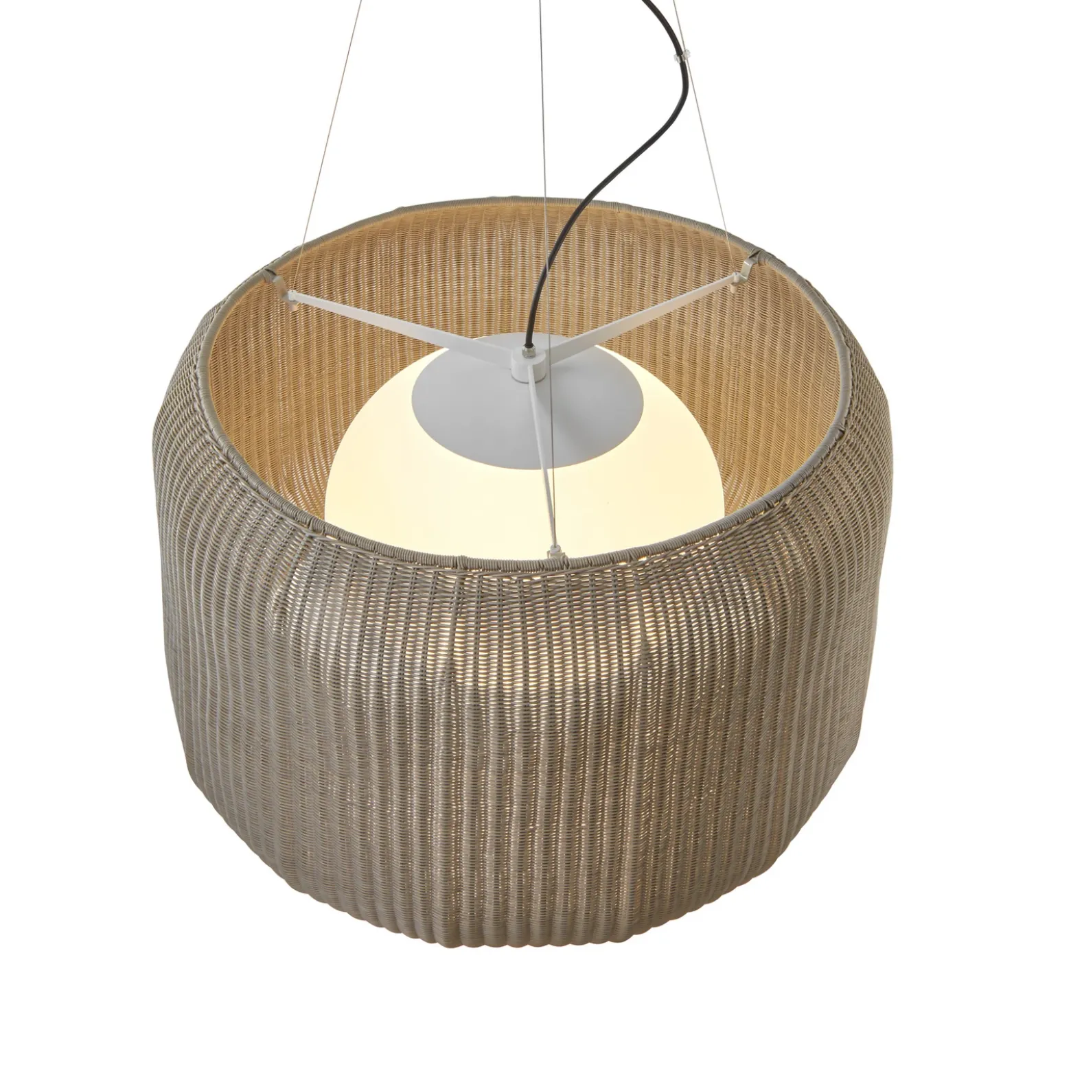 Bover lámpara colgante exterior LED Fora 90, blanco natural/beige
