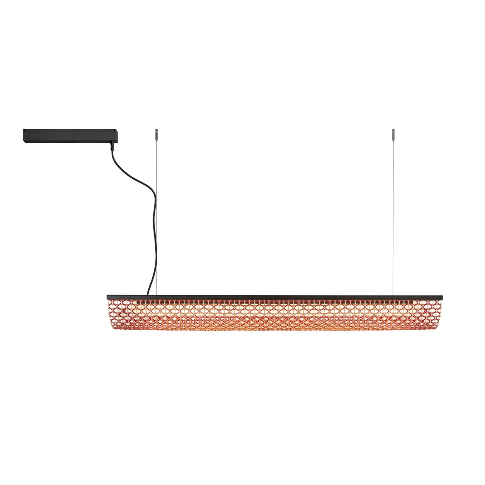 Bover lámpara colgante LED Nans Balis S/140, marrón/rojo, 140 cm