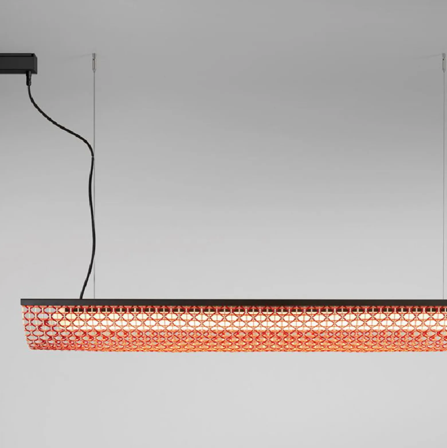 Bover lámpara colgante LED Nans Balis S/140, marrón/rojo, 140 cm