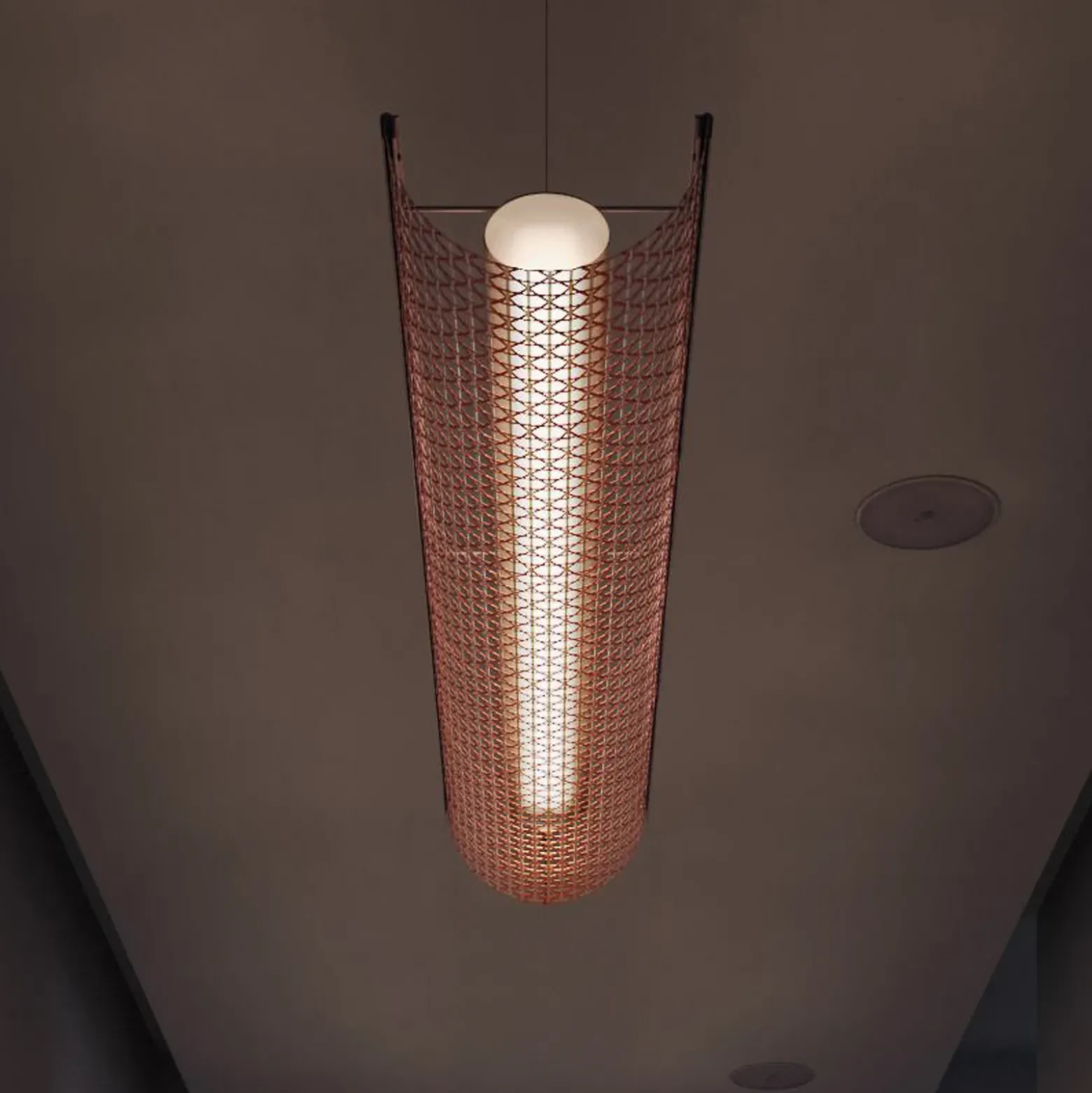 Bover lámpara colgante LED Nans Balis S/140, marrón/rojo, 140 cm