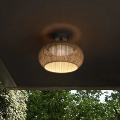 Bover Lámpara de techo para exterior Perris, marrón/marrón, Ø 47 cm
