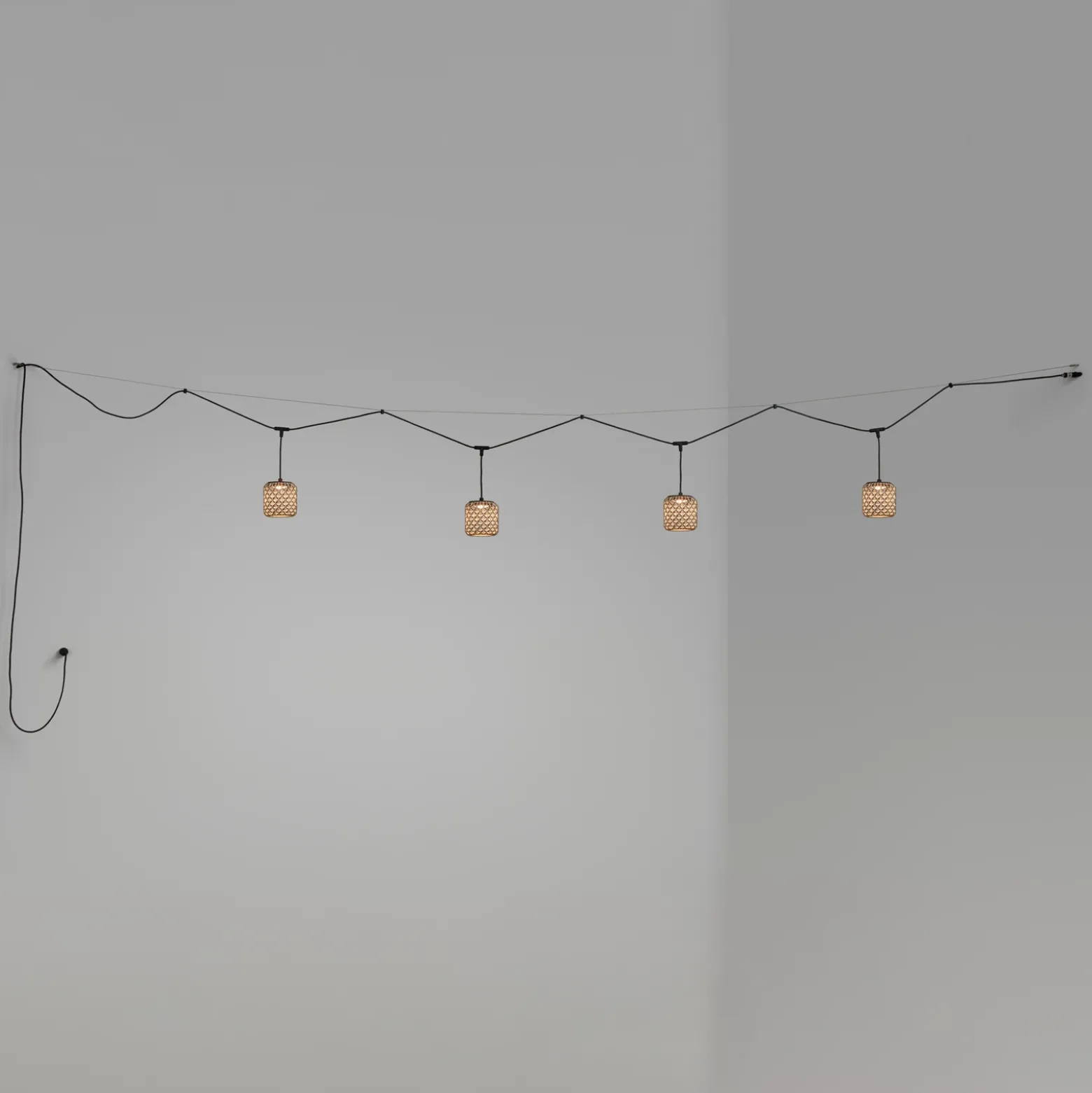 Bover Nans S/16/4L colgante exterior LED, marrón