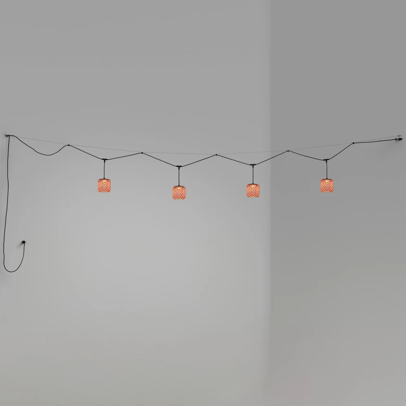 Bover Nans S/16/4L colgante exterior LED, rojo