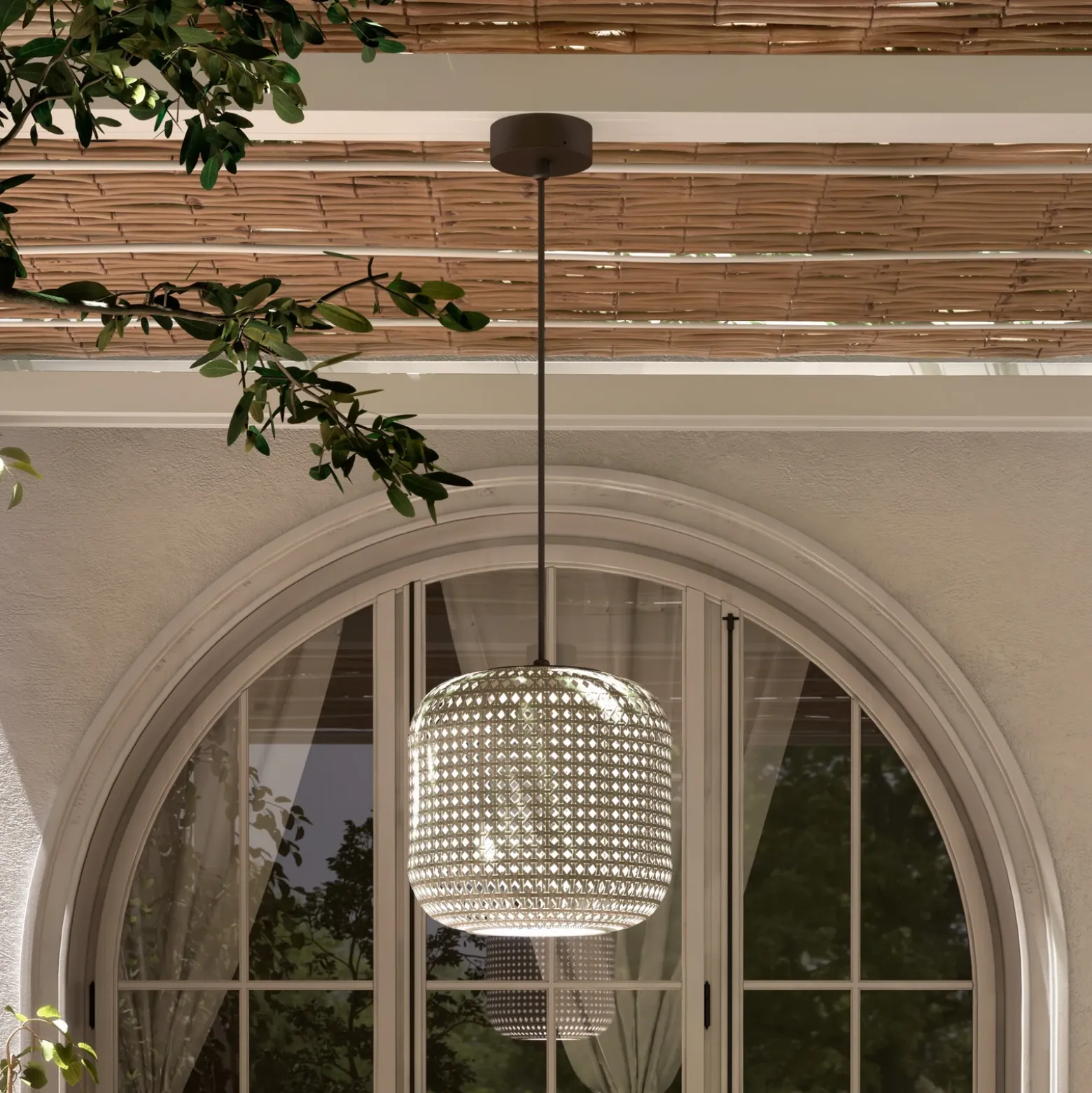 Bover Nans S/31 Lámpara colgante exterior LED, beige