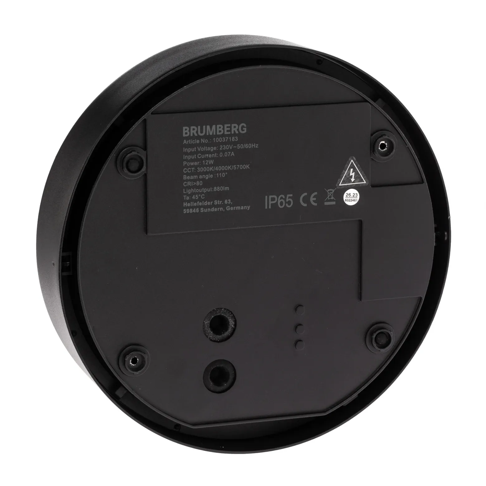 BRUMBERG Eye aplique LED de exterior, mitad, negro