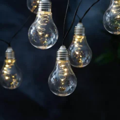 Cadena de luces LED Glow, transparente, blanco cálido, 190 cm de longitud