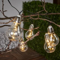 Cadena de luces LED Glow, transparente, blanco cálido, 190 cm de longitud