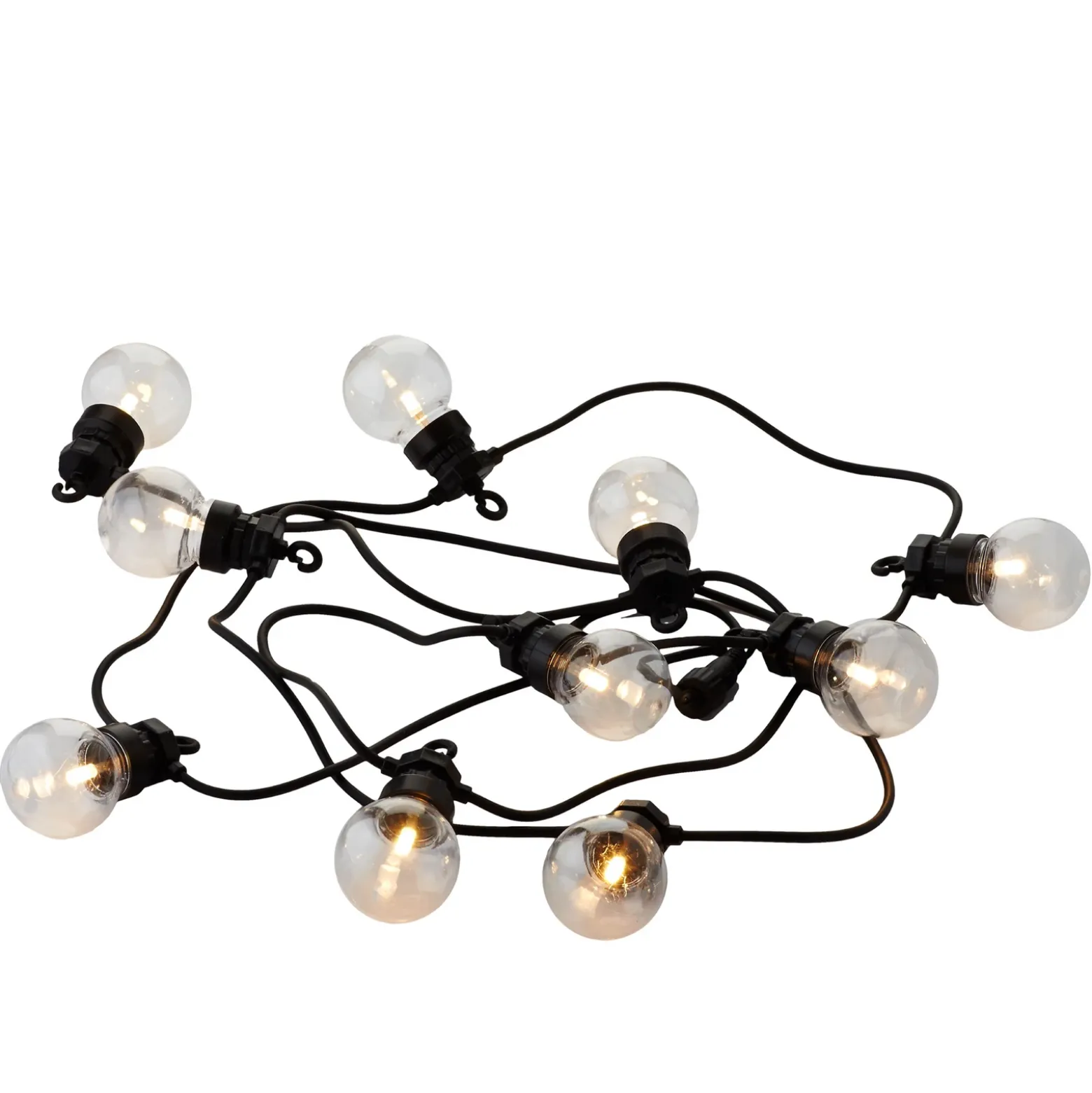Cadena de luces LED Lucas, kit básico transparente, 10 luces, solar/enchufable