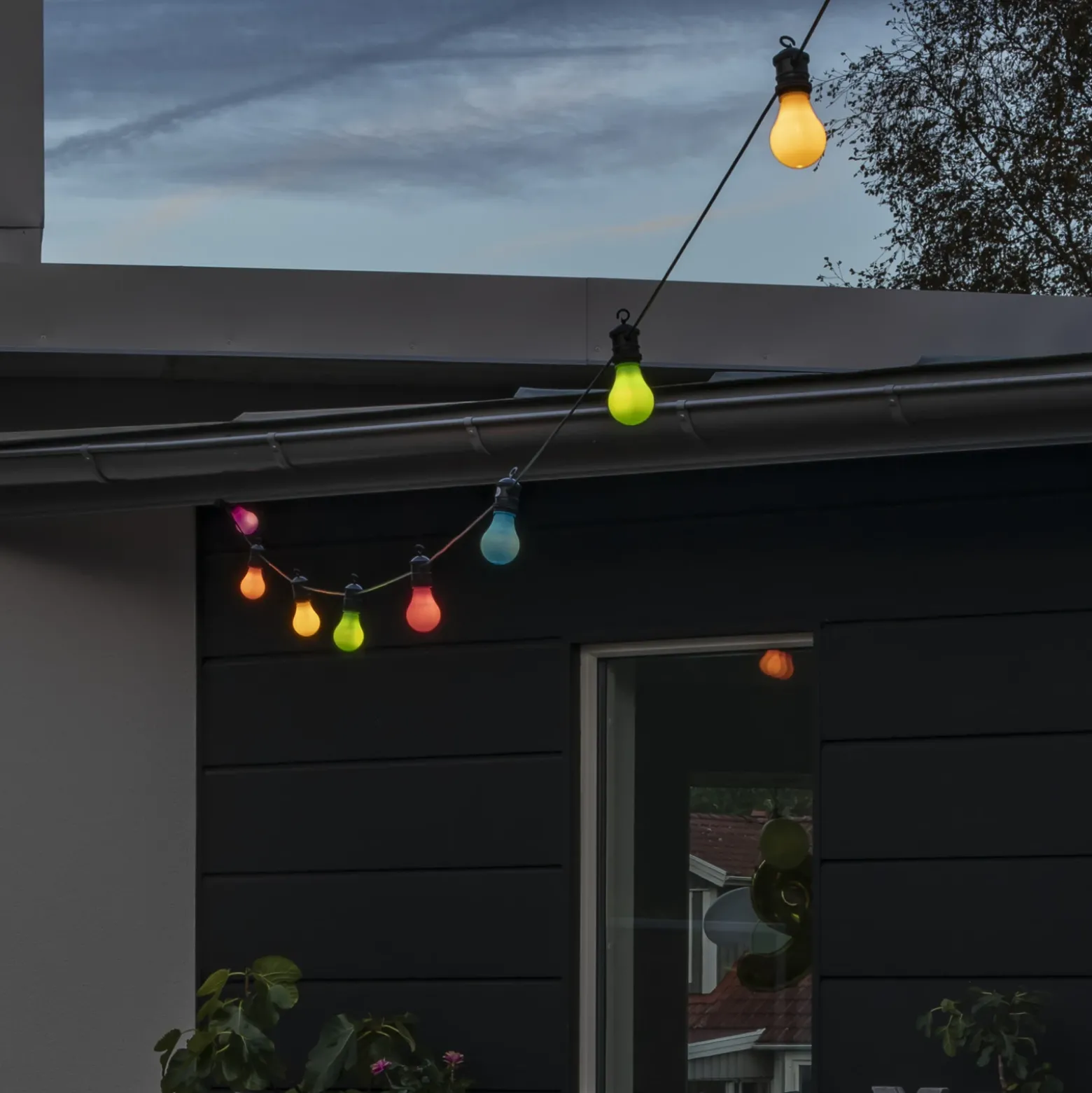 Cadena de luces LED para fiestas, en tonos pastel, con atenuador incluido, IP44