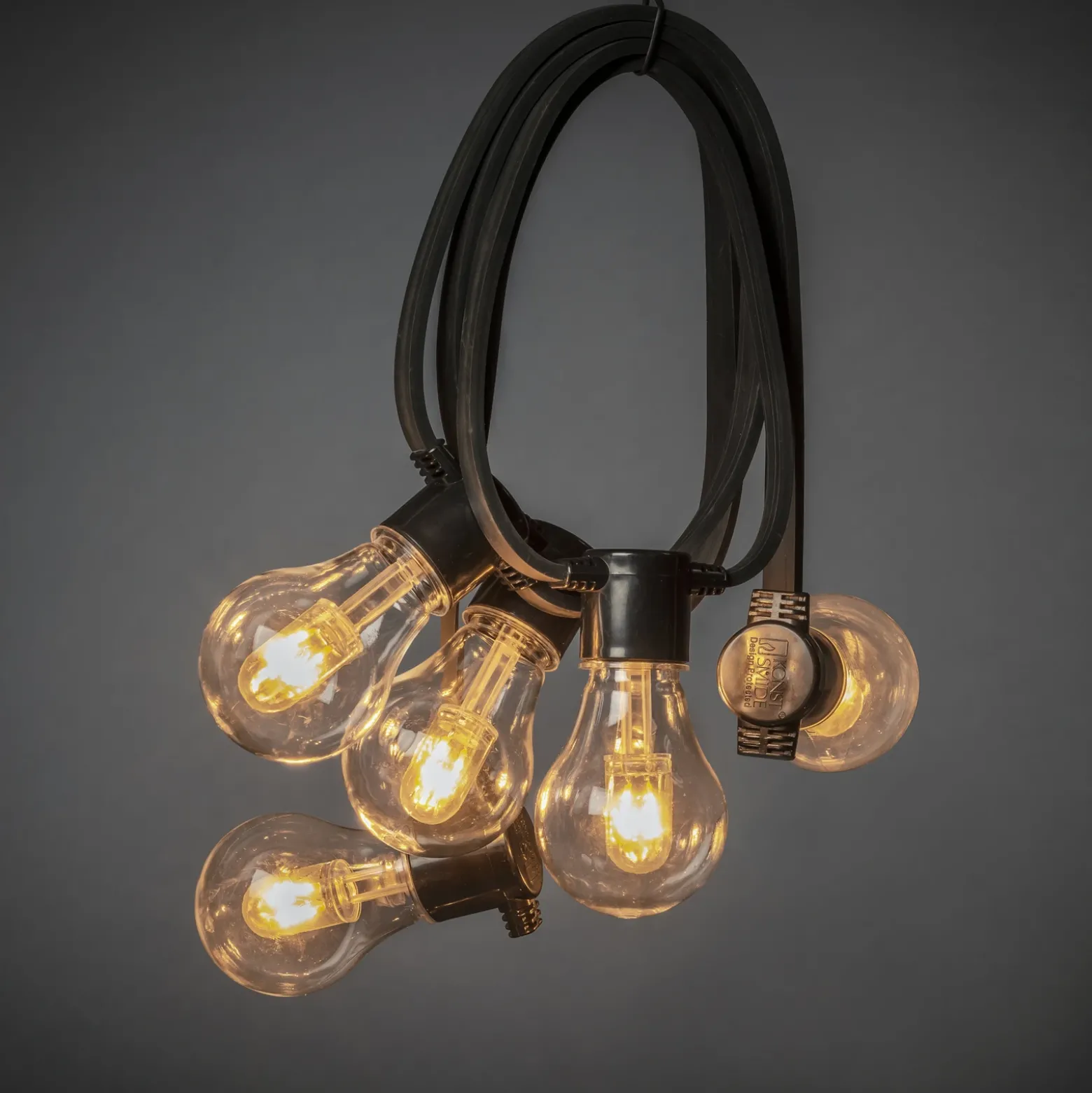 Cadena de luces LED solares para fiestas, 6,2 W, color ámbar, IP44, 1800 K
