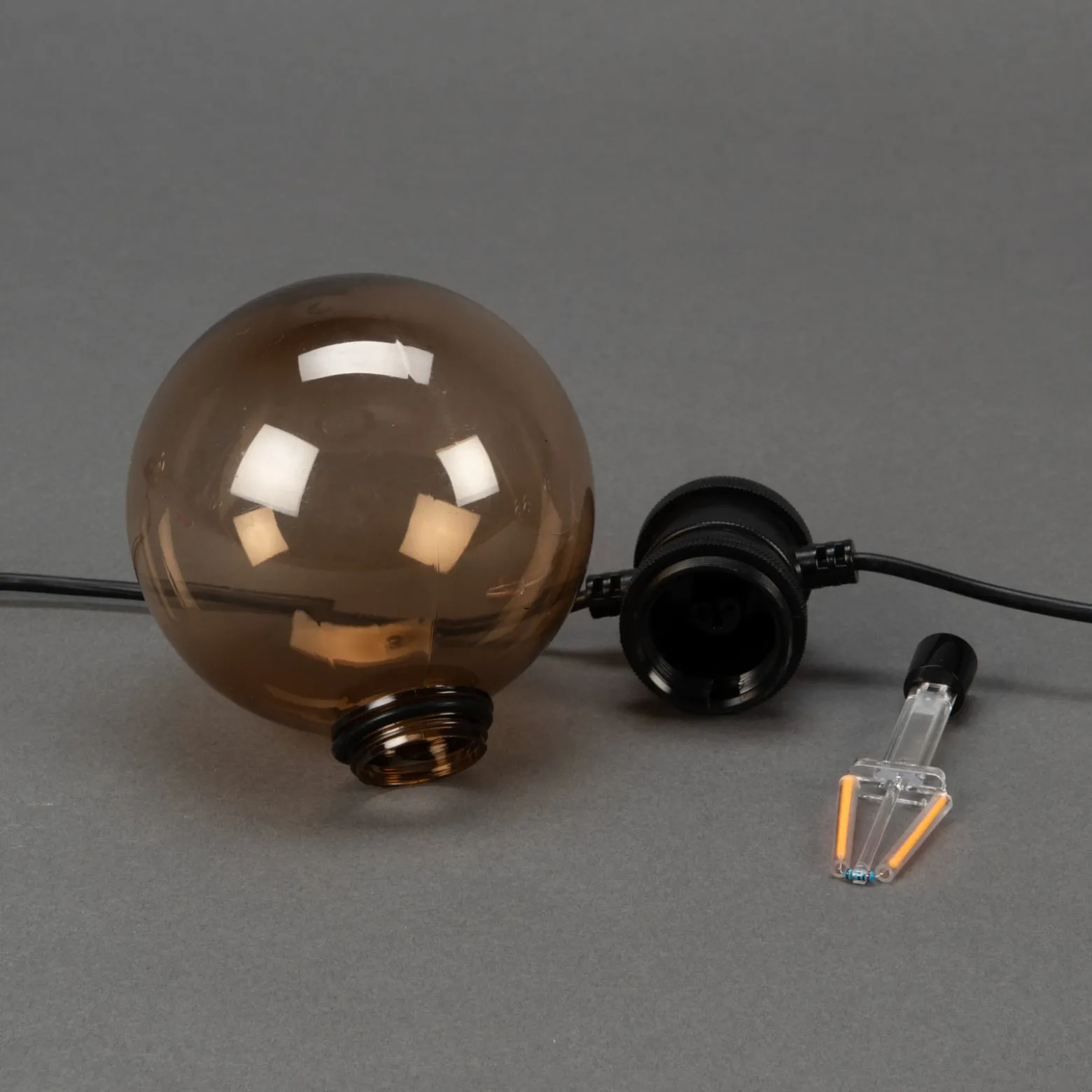 Cadena de luces LED solares para fiestas, 7 W, marrón, IP44, 1800 K