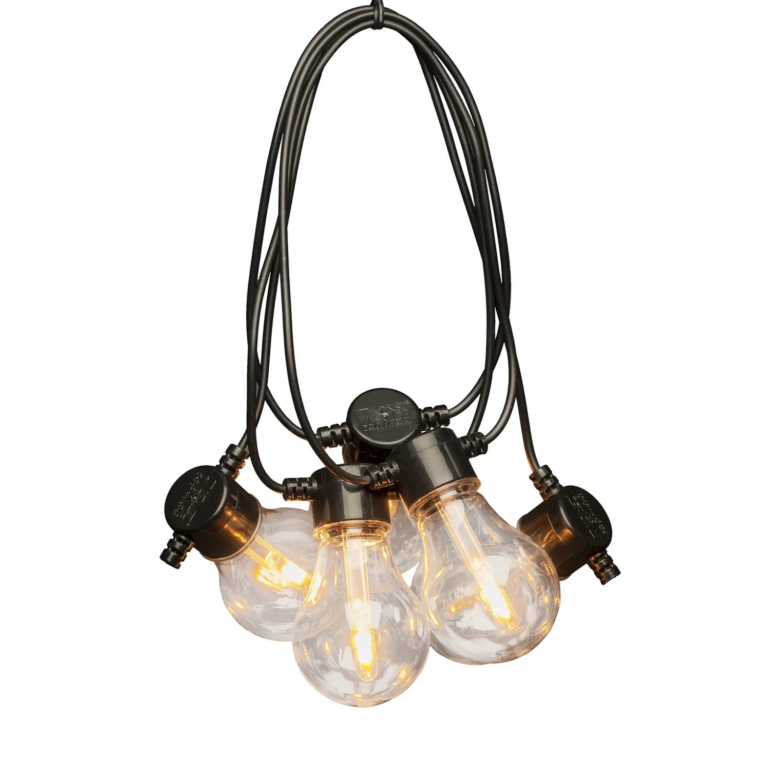 Cadena de luces LED solares para fiestas, 4,2 W, color ámbar, IP44, 1800 K