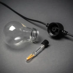 Cadena de luces LED solares para fiestas, 4,2 W, color ámbar, IP44, 1800 K